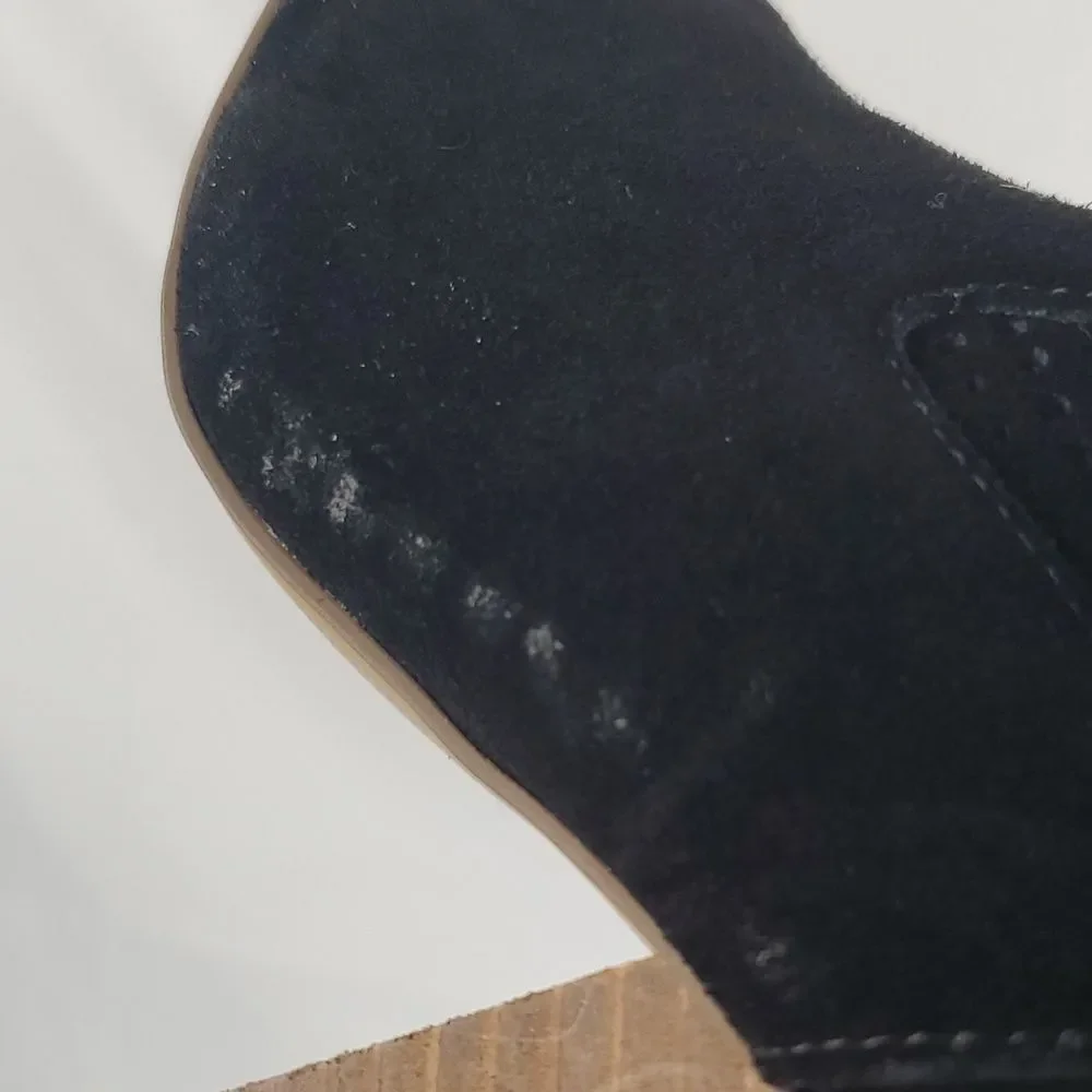 Steve Madden Black Suede Open Toe‎ Ankle Boots brown heels Sz 7